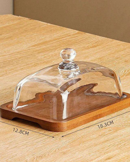 Elegant Wooden and Glass Tiered Dessert Stand – Perfect for Showcasing Cakes, Macarons, and Fresh Fruits at Special Events