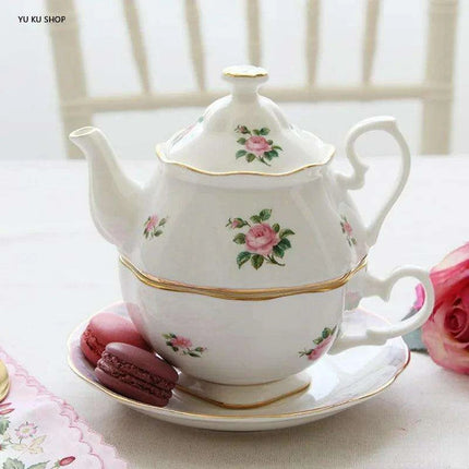 Elegant Vintage Floral Bone China Tea Set - English Rose Collection