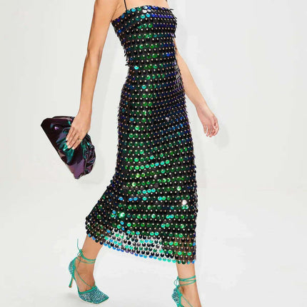 Gorgeous Backless Sequin Cocktail Dress - Elegant Evening Gown for Women