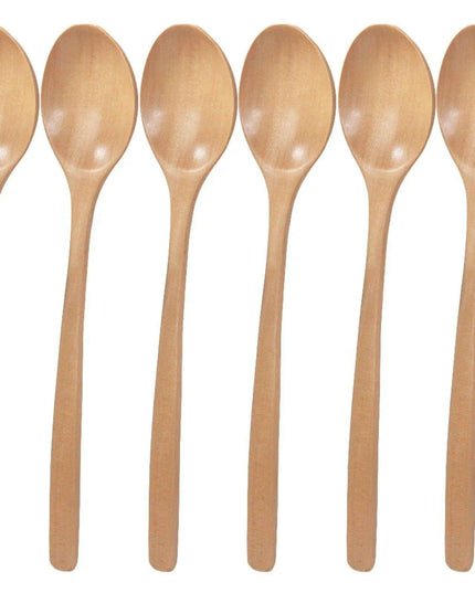 6-Piece Sustainable Bamboo Kitchen Utensil Set with Tree Paint Finish