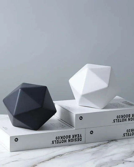 Elegant Marbled Ceramic Geometric Polyhedron Decorative Ball