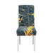 Elegant Geometric Blue-Grey Stretch Chair Covers for Stylish Dining Experiences