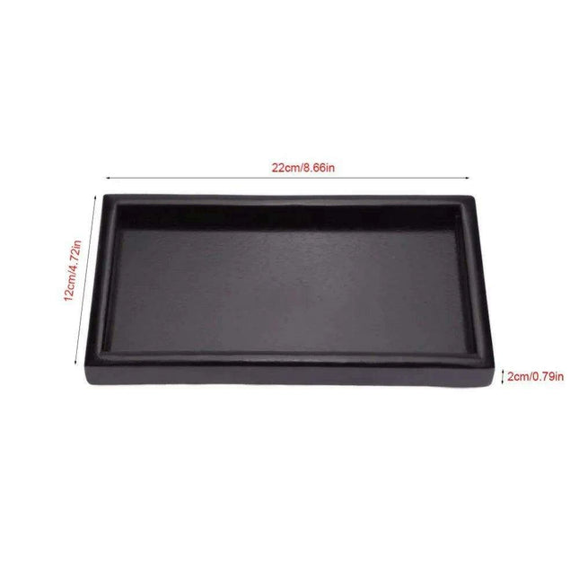 Sustainable Chic Black Solid Wood Serving Tray for Tea and Culinary Delights
