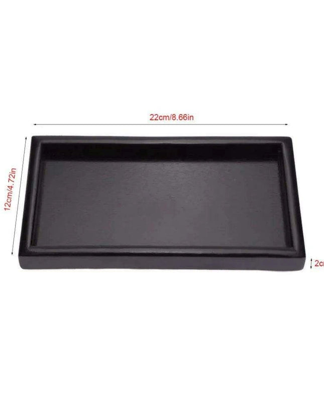 Sustainable Chic Black Solid Wood Serving Tray for Tea and Culinary Delights