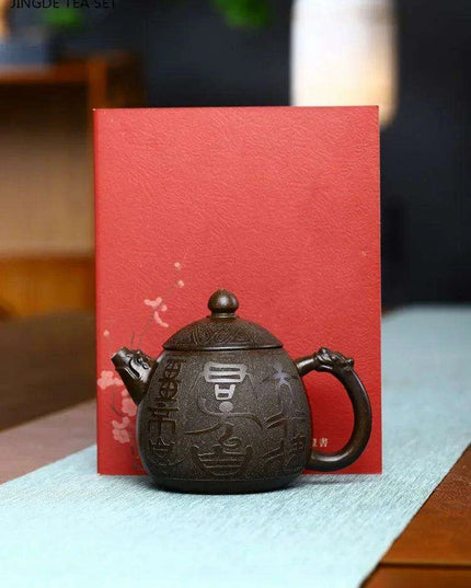 200ml Authentic Yixing Purple Clay Dragon Egg Teapot - Perfect for All Tea Types