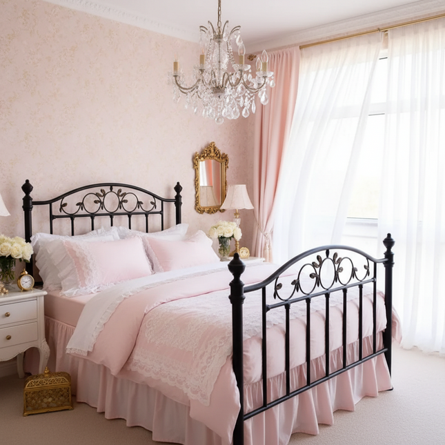 Cotton Lace Ruffle Pillowcase — Hand-Pleated, 5 Designs, 48×73cm