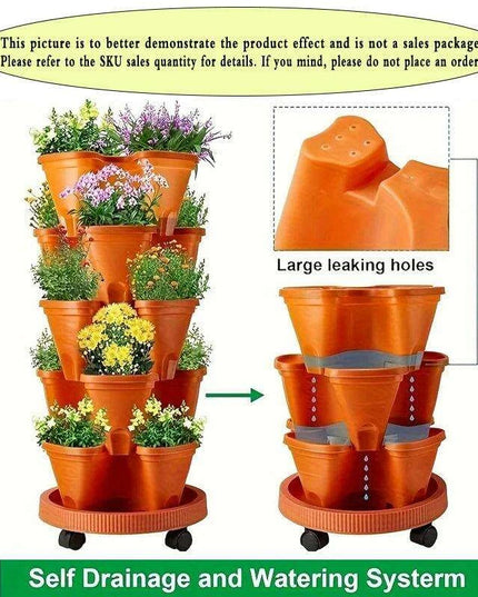Space-Saving Vertical Herb Tower with Rolling Mobility