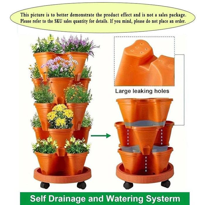 Space-Saving Vertical Herb Tower with Rolling Mobility