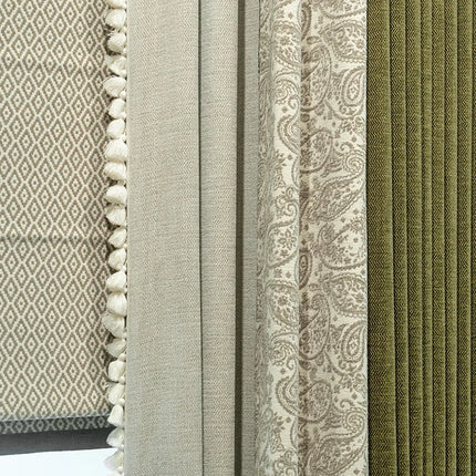 Vintage French Jacquard Chenille Curtains — Thickened, Custom Sizes