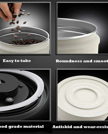 Premium Stainless Steel Coffee Storage Canister Set with CO2 Release Valve - Maximize Freshness & Kitchen Organization