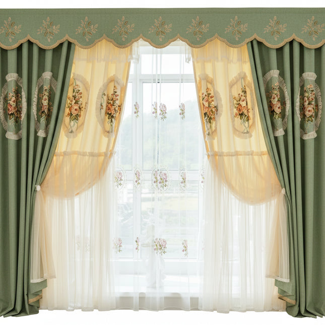 Korean Blackout Curtain — French Princess Style, 7 Widths, 4 Header Types