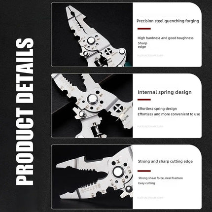 Foldable 18-in-1 Wire Stripping Pliers & Crimping Tool