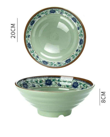 Sophisticated Japanese Melamine Noodle Bowl - Stylish Faux Porcelain Dining Set