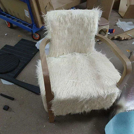 Opulent Moroccan-Inspired Wooden Armchair and Ottoman Set - Elegant Home Relaxation Duo