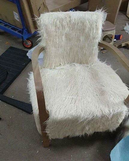 Opulent Moroccan-Inspired Wooden Armchair and Ottoman Set - Elegant Home Relaxation Duo