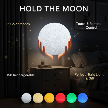 LED Crystal Ball Night Light — Hand-Held Glow Lamp, 8–14cm
