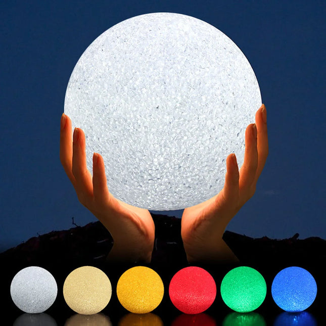 LED Crystal Ball Night Light — Hand-Held Glow Lamp, 8–14cm