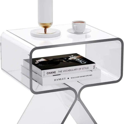Sleek Black Acrylic Nightstand - Modern Design for Elegant Home Decor