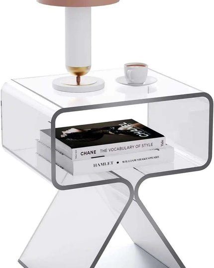 Sleek Black Acrylic Nightstand - Modern Design for Elegant Home Decor
