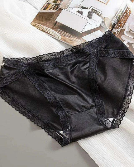 Luxury Lace & Silk Seamless Women's Breathable Briefs - Soft Mesh Panties for Ultimate Comfort