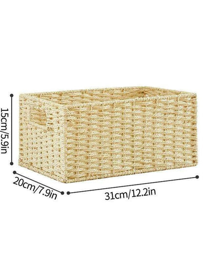 Stylish Woven Storage Basket – Versatile Organizer for Toys, Snacks, and Clothing with Convenient Handles