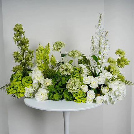 Artificial Flower Row – Rose, Hydrangea & Delphinium | Wedding & Event Decor
