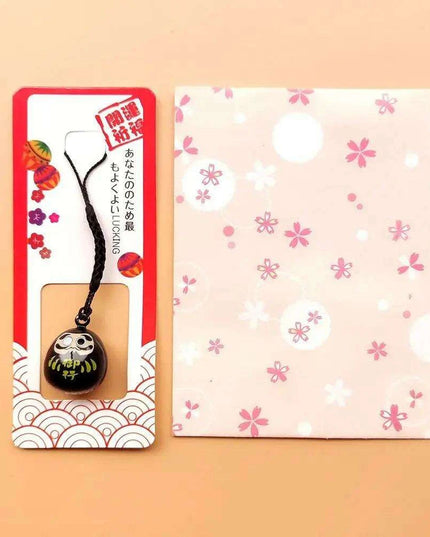 Abundance-Inviting Daruma Bell Lucky Cat Charm Keychain