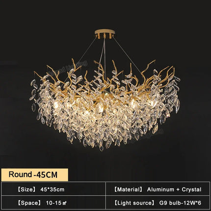 Luxury Gold LED Chandelier — Round & Linear | 6 Sizes | Living Room & Hotel