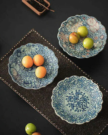 Ru Kiln Celadon Dim Sum Serving Dish - A Chic Addition for Desserts and Snacks