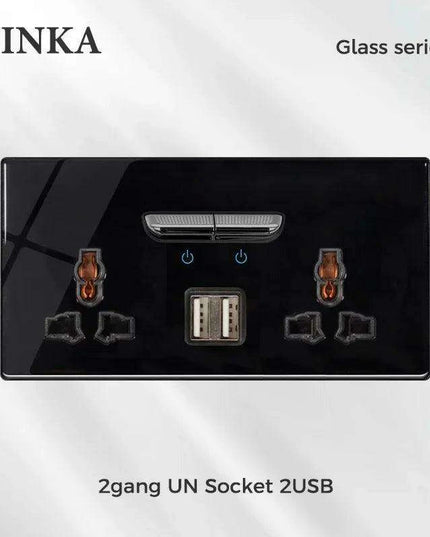 Elegant LED Crystal Glass Light Switch Panel - Versatile Multi-Gang Control System