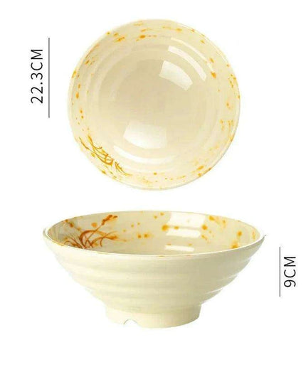 Sophisticated Japanese Melamine Noodle Bowl - Stylish Faux Porcelain Dining Set