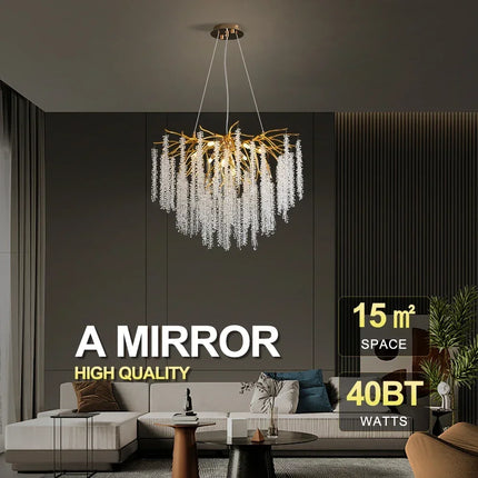 Twinkling Light Crystal LED Ceiling Chandelier - Elegant Pendant Lamp