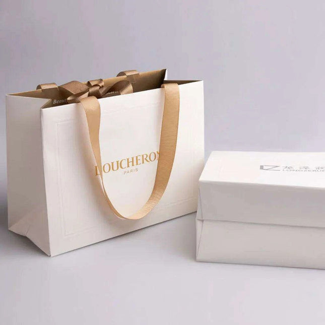 Chic Custom Logo Jewelry Packaging Bags - 500 Pack with Stylish Ribbon Handles
