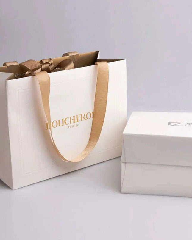 Chic Custom Logo Jewelry Packaging Bags - 500 Pack with Stylish Ribbon Handles