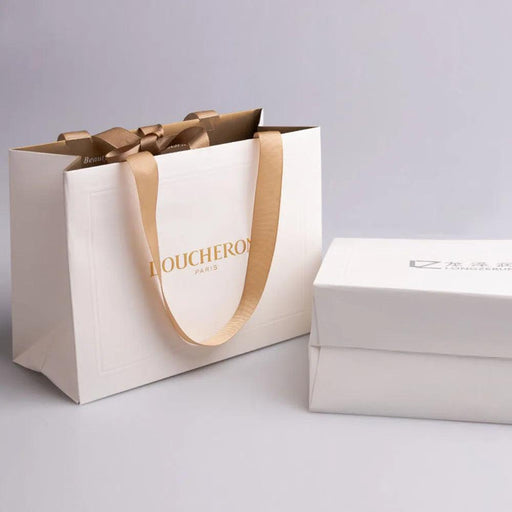 Chic Custom Logo Jewelry Packaging Bags - 500 Pack with Stylish Ribbon Handles