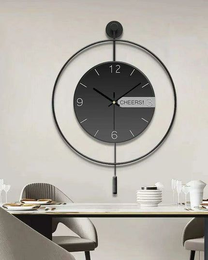 Sophisticated 3D Quartz Pendulum Wall Clock for Modern Living Spaces