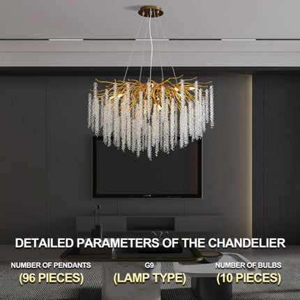 Twinkling Light Crystal LED Ceiling Chandelier - Elegant Pendant Lamp