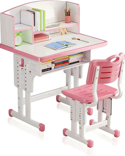 ErgoKids Ergonomic Study Desk & Chair Set with Bookshelf - Adjustable for Growing Children