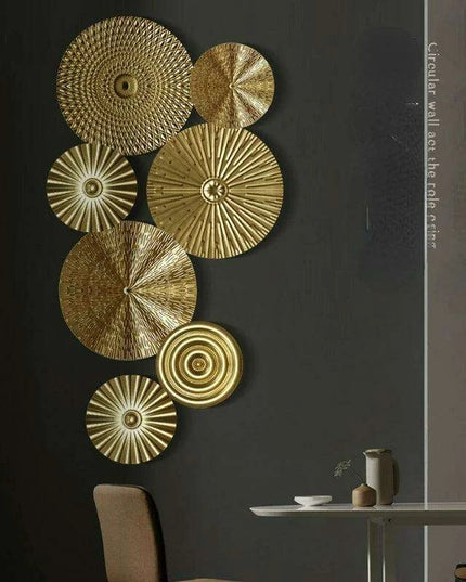 Luxurious Golden Aura Metal Wall Art for Chic Home Decor