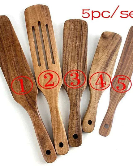 Rustic Acacia Wood Culinary Utensil Set - Timeless Tools for the Modern Kitchen