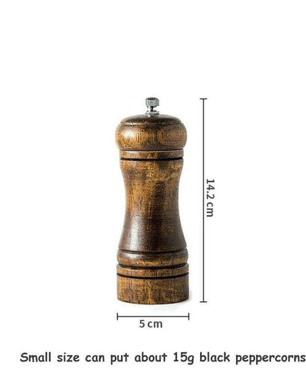 Stylish Wooden Salt and Pepper Grinder Set with Adjustable Ceramic Mechanisms and Elegant Stand