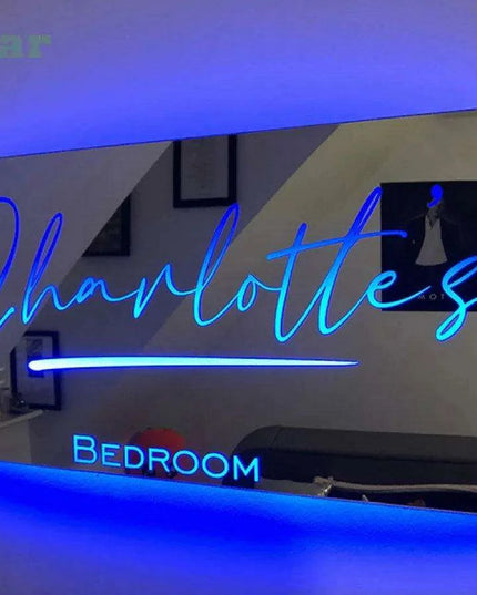 Personalized LED Family Name Mirror - Enchanting Home Decor for Special Moments