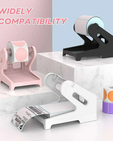 Chic Pink Label Printer Stand - Elegant and Space-Efficient Organizer
