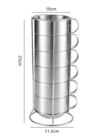 Elegant 6-Piece Set of Insulated Stainless Steel Tea Mugs for Home and Social Gatherings