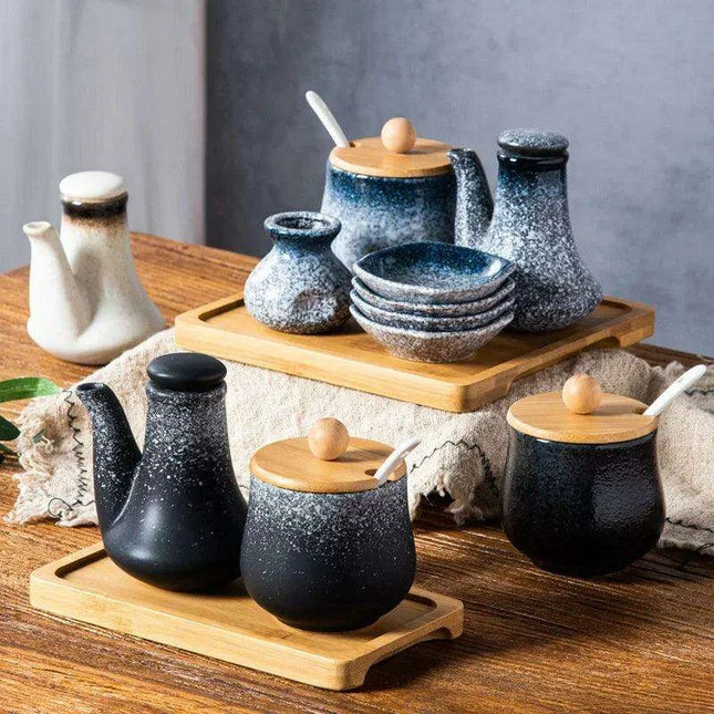 Exquisite Japanese Ceramic Spice Collection for Culinary Excellence