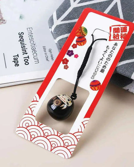 Abundance-Inviting Daruma Bell Lucky Cat Charm Keychain
