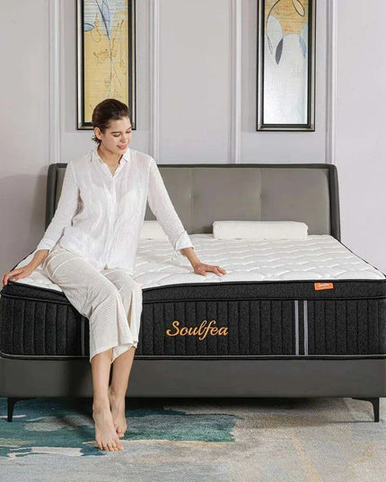 Premium 14 Inch Queen Hybrid Mattress - Exceptional Comfort with Advanced Memory Foam and Pocket Spring Support