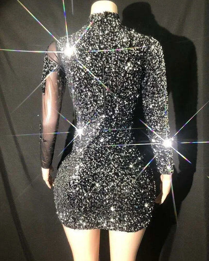 Dazzling Black Sequin Sheath Mini Dress for Unforgettable Evenings