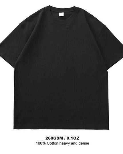 Men's Premium Heavyweight Cotton Oversized Summer T-Shirt - Short Sleeve O-Neck