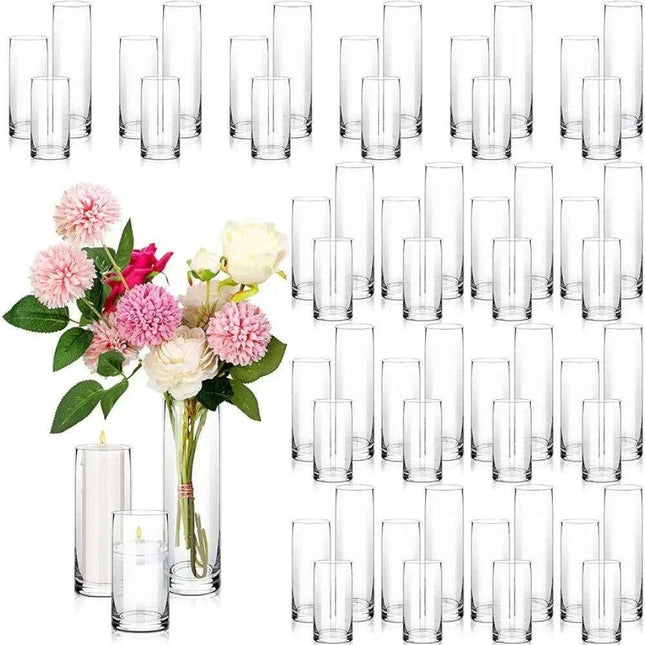 Chic 36-Piece Transparent Glass Vase Set for Elegant Home Decor and Floral Displays
